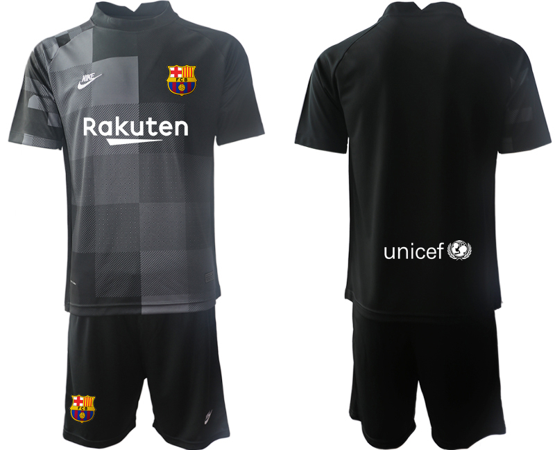 Men 2021-2022 Club Barcelona black goalkeeper blank Soccer Jersey->barcelona jersey->Soccer Club Jersey